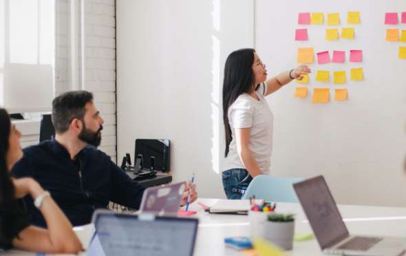 Team members discovering effective solutions